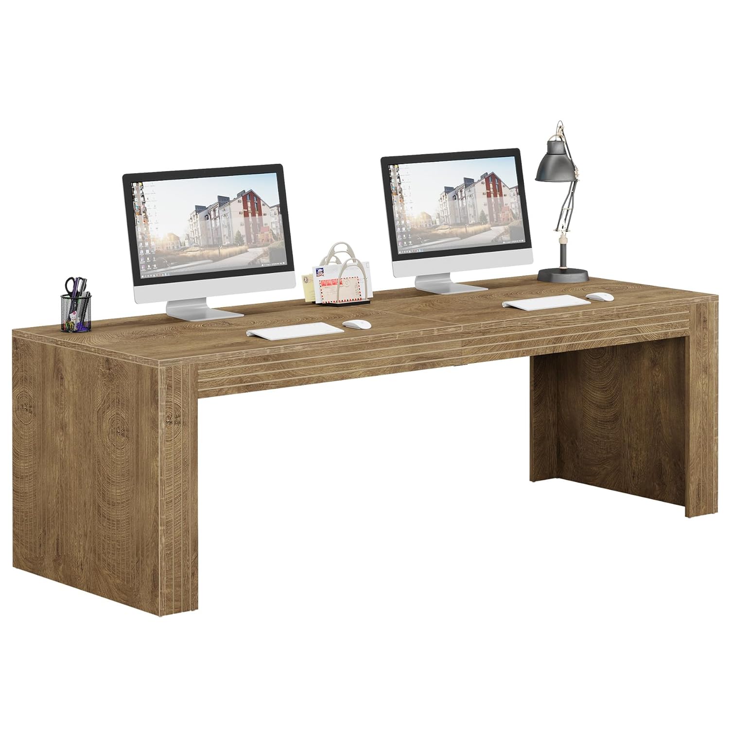 Home Office With Two Desks - # Meja Komputer Ganda Ekstra Panjang