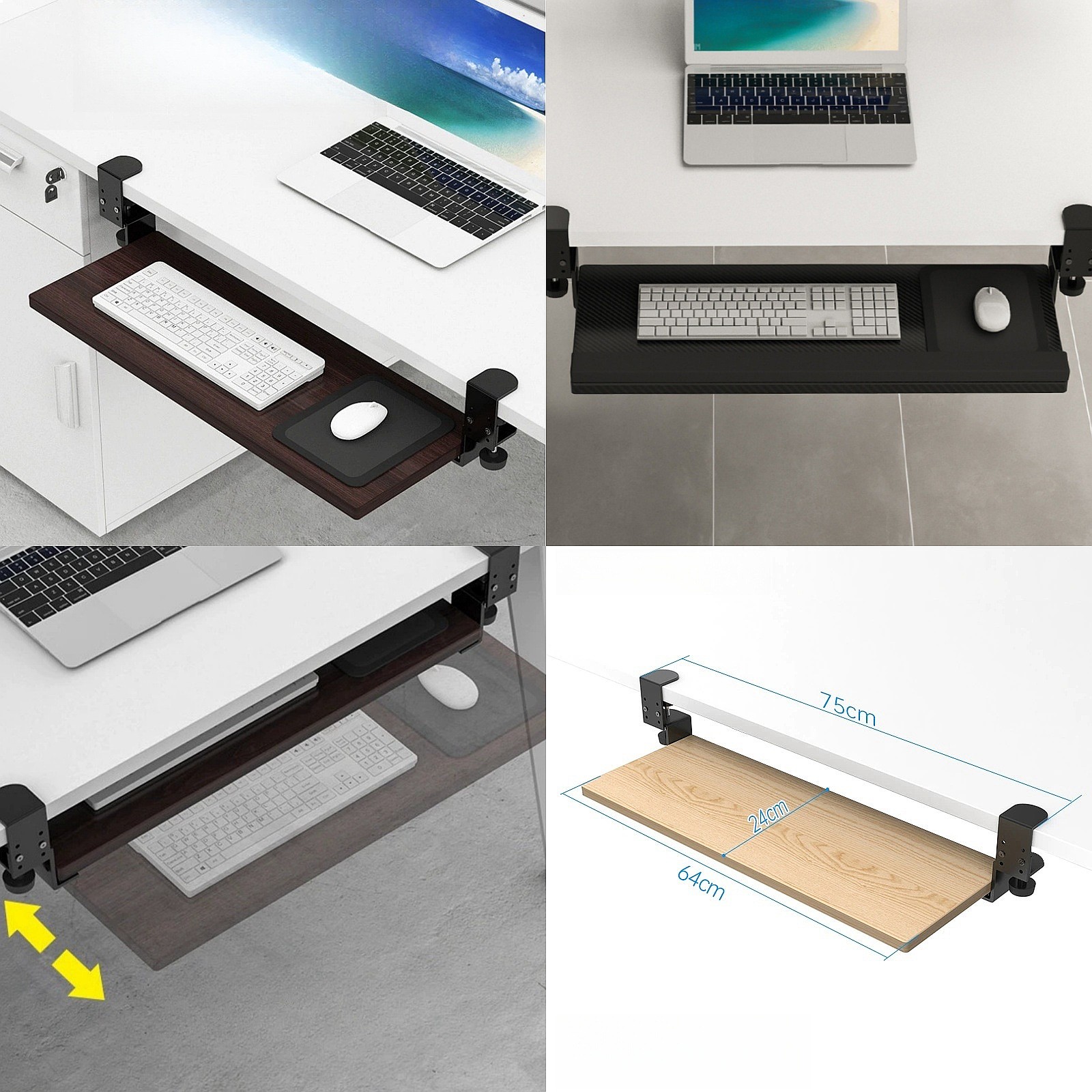 Keyboard Tray Under Desk - Braket Keyboard di Bawah Meja, Laci