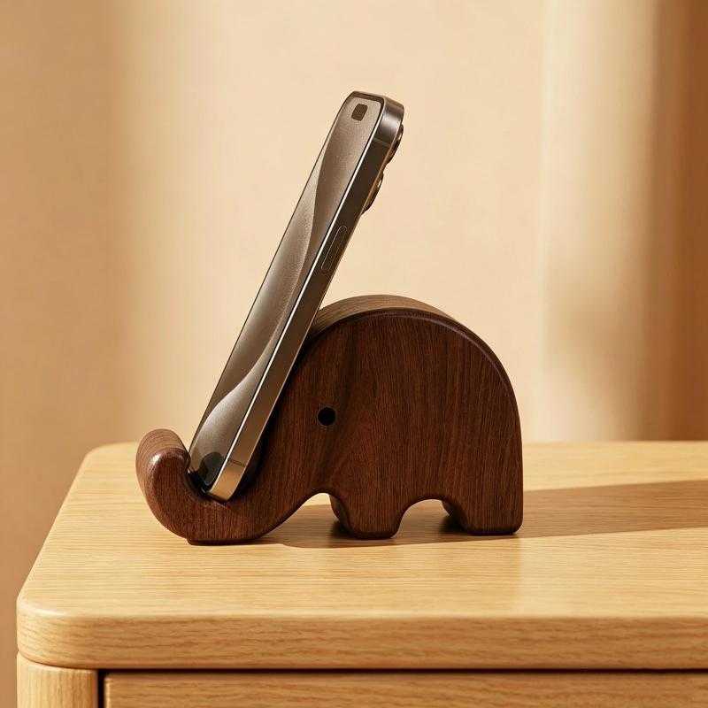 Home Office Ideas - Penyangga Ponsel Kayu Solid Sederhana Warna