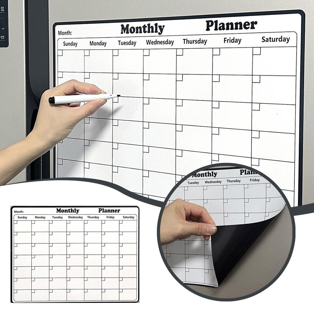 Whiteboard Magnetic - Papan Tulis Kalender Penghapus Kering Magnetik