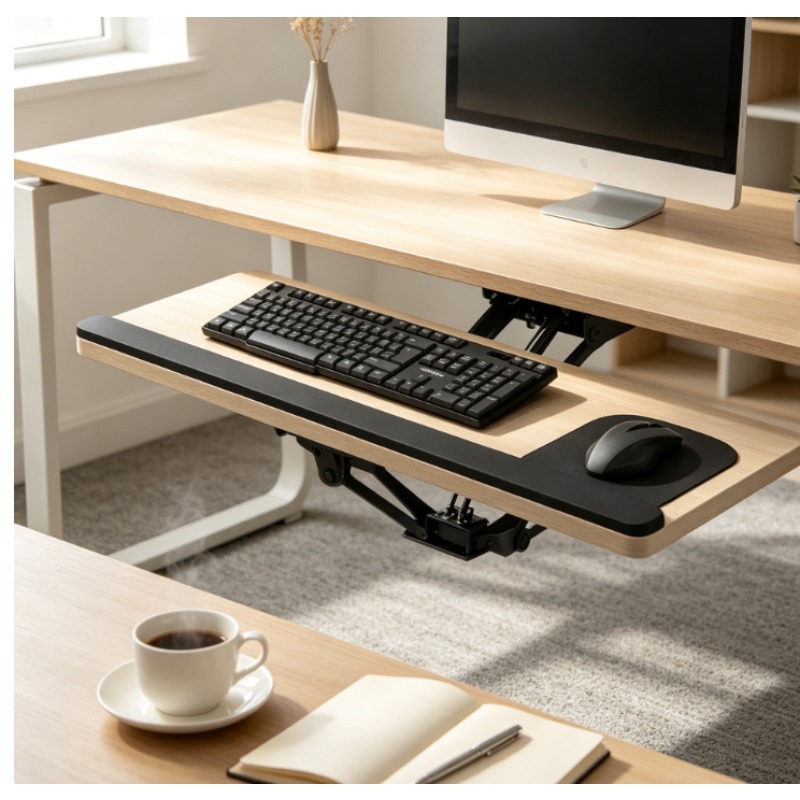 Keyboard Tray Under Desk - Rak Keyboard di Bawah Meja dengan
