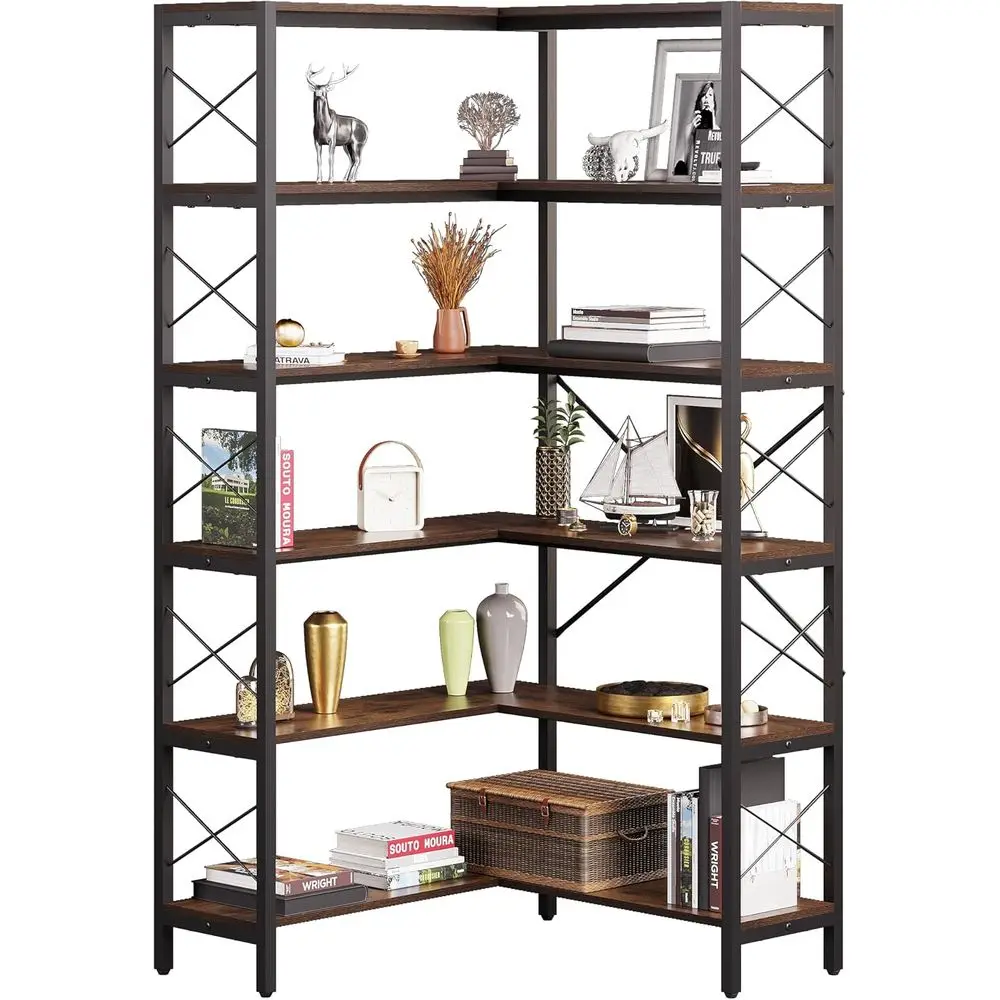 Home Office Industrial Style - Rak Buku Besar Berbentuk L 6