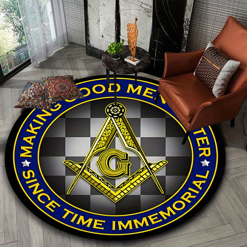 Home Office Rug - Freemason Square Compass G Logo Karpet