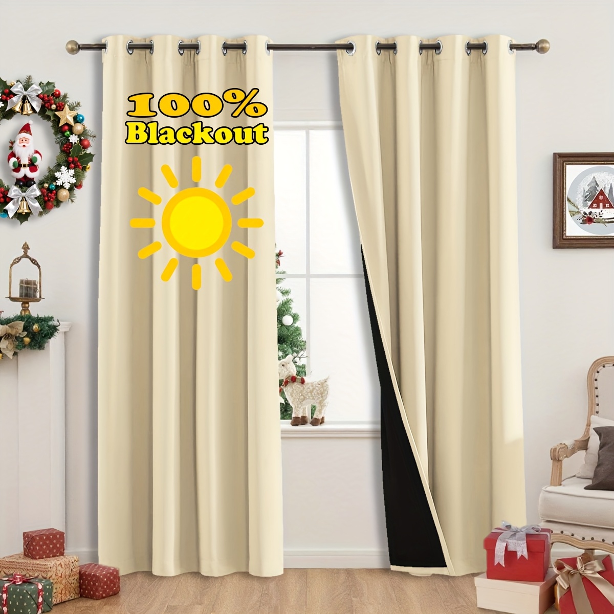 Home Office Rate - 1pc Tirai Modern Multi-Warna 100% Blackout