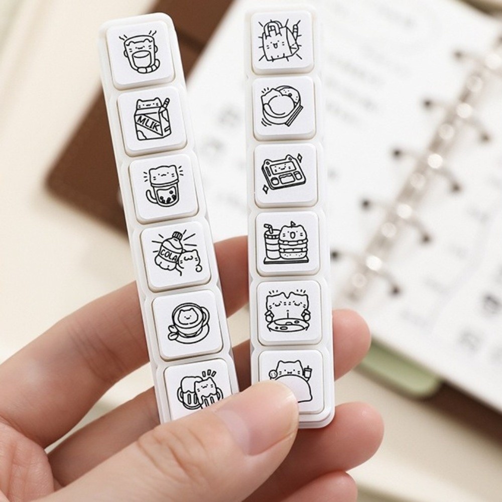 Whiteboard Magnetic - 6 Buah Stempel Emosi Kucing Desain