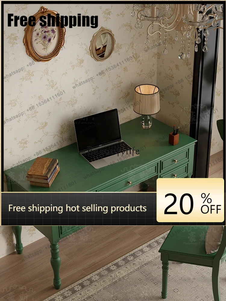 Home Office With Two Desks - X4 Meja Kantor Gaya Vintage Dua-dalam-Satu