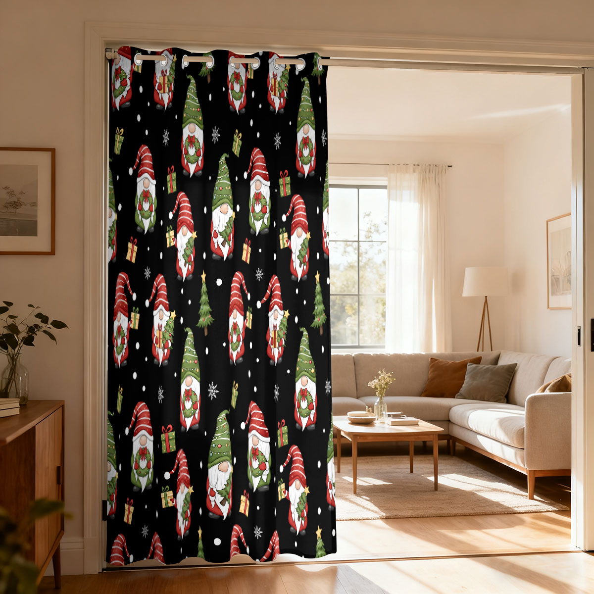 Home Office Rate - Tirai Lingkaran Tunggal Motif Hadiah Pohon