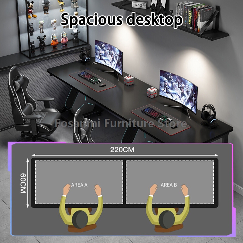 Meja PC Gamer Besar untuk 2 Or - Home Office With Two Desks ulasan dan harga