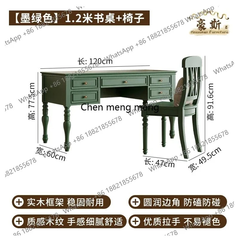 E136 Meja Kantor Gaya Vintage  - Home Office With Two Desks ulasan dan harga