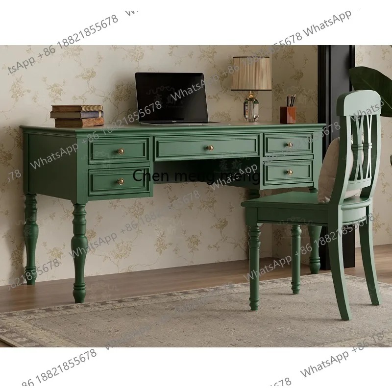 E136 Meja Kantor Gaya Vintage  - Home Office With Two Desks ulasan dan harga