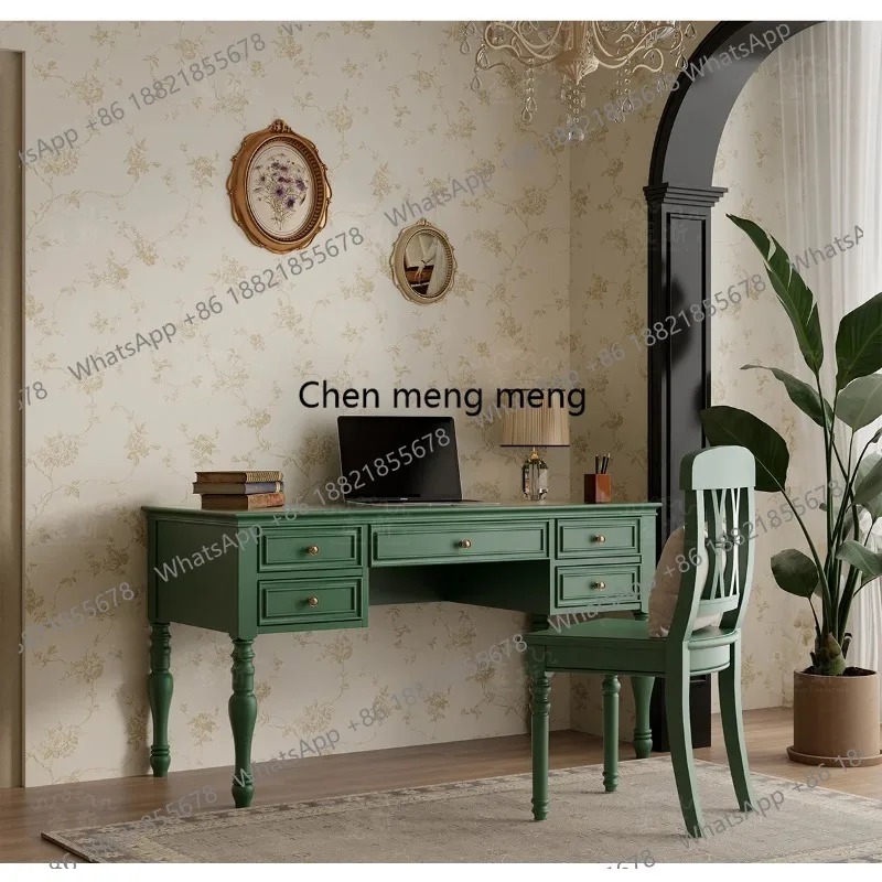 E136 Meja Kantor Gaya Vintage  - Home Office With Two Desks ulasan dan harga