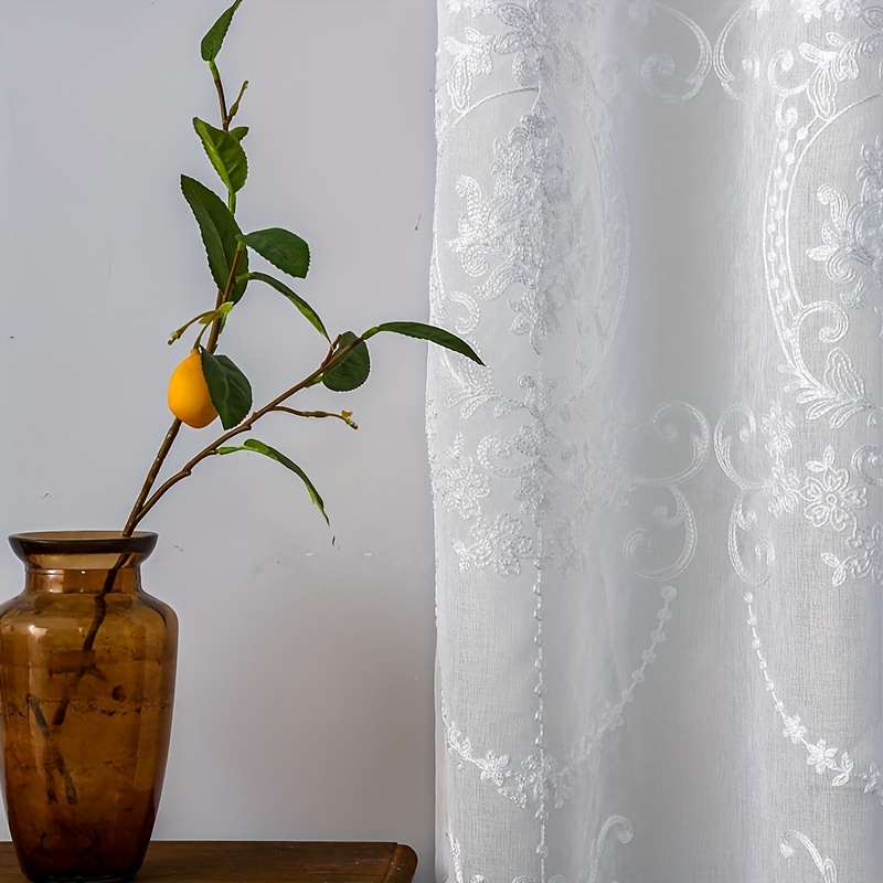 1 Buah Tirai Tipis Bordir Puti - Home Office Rate ulasan dan harga