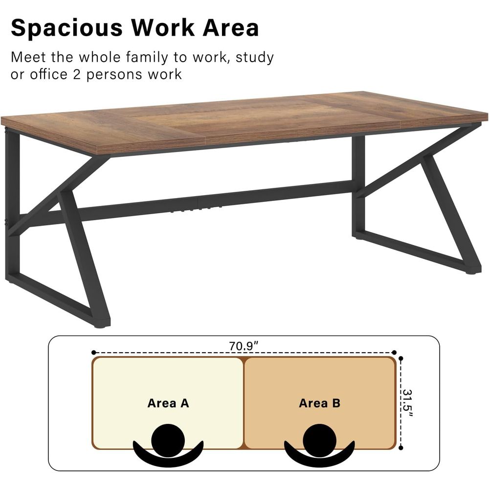 Meja Kerja Ganda Ekstra Panjan - Home Office With Two Desks ulasan dan harga