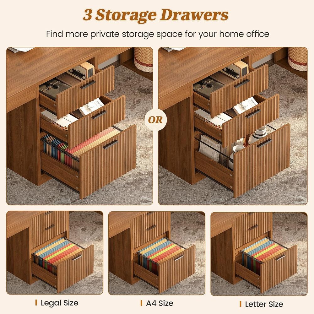 96.5 Meja Komputer dengan Rak  - Home Office With Two Desks ulasan dan harga