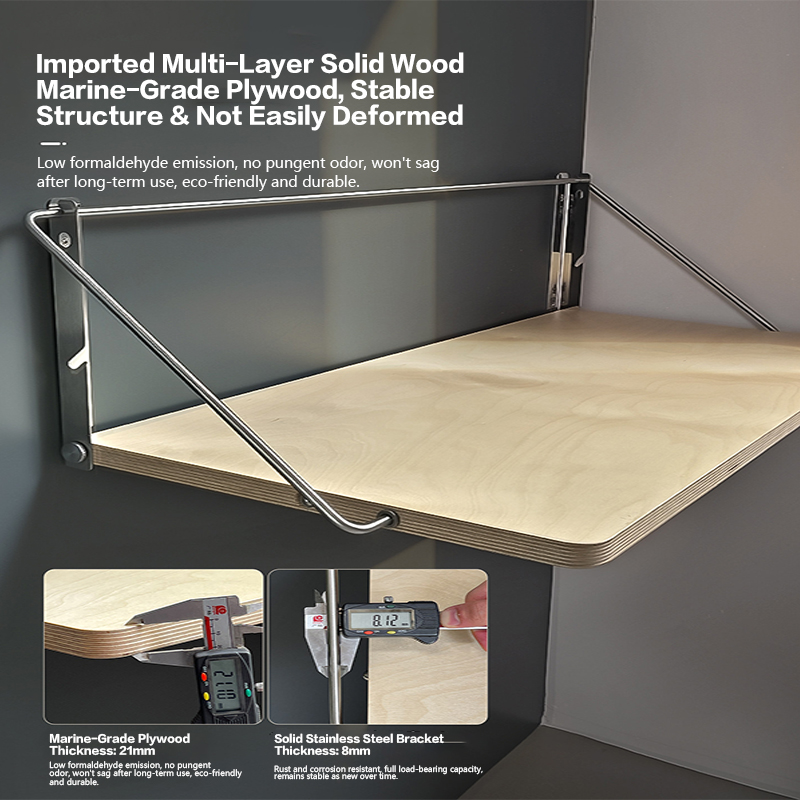 Meja Lipat Dinding dari Kayu L - Home Office Industrial Style ulasan dan harga