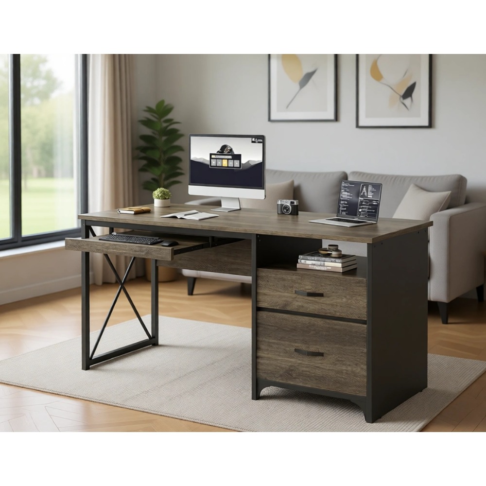 Meja Kerja Bergaya Industrial  - Home Office Industrial Style ulasan dan harga