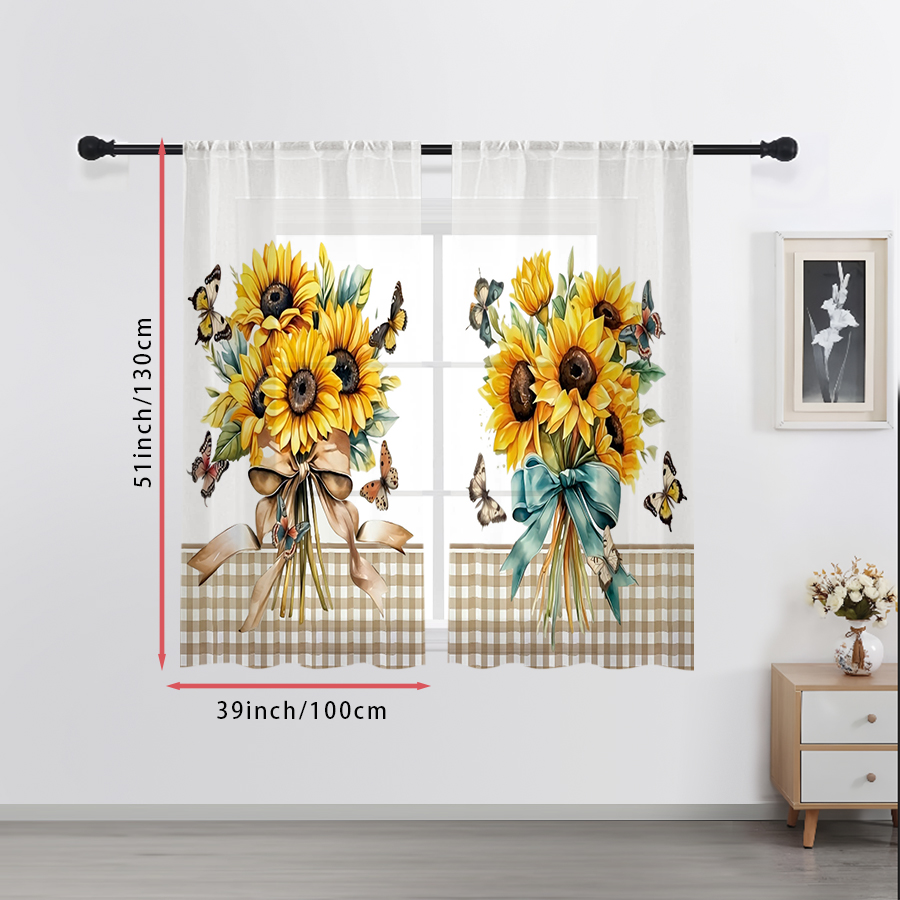 2PCS Tirai Transparan Cetak Di - Home Office Rate ulasan dan harga
