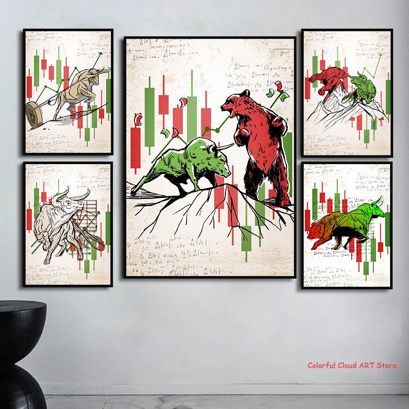 Wall Street Bull Bear Market C - Home Office Marketing ulasan dan harga