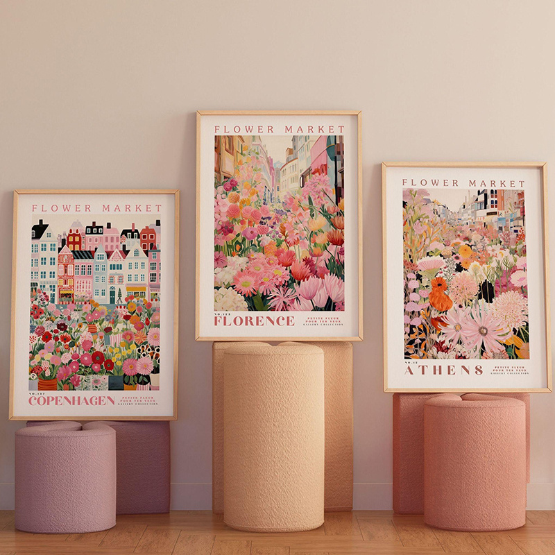 3 Buah Poster Seni Kanvas Pasa - Home Office Marketing ulasan dan harga