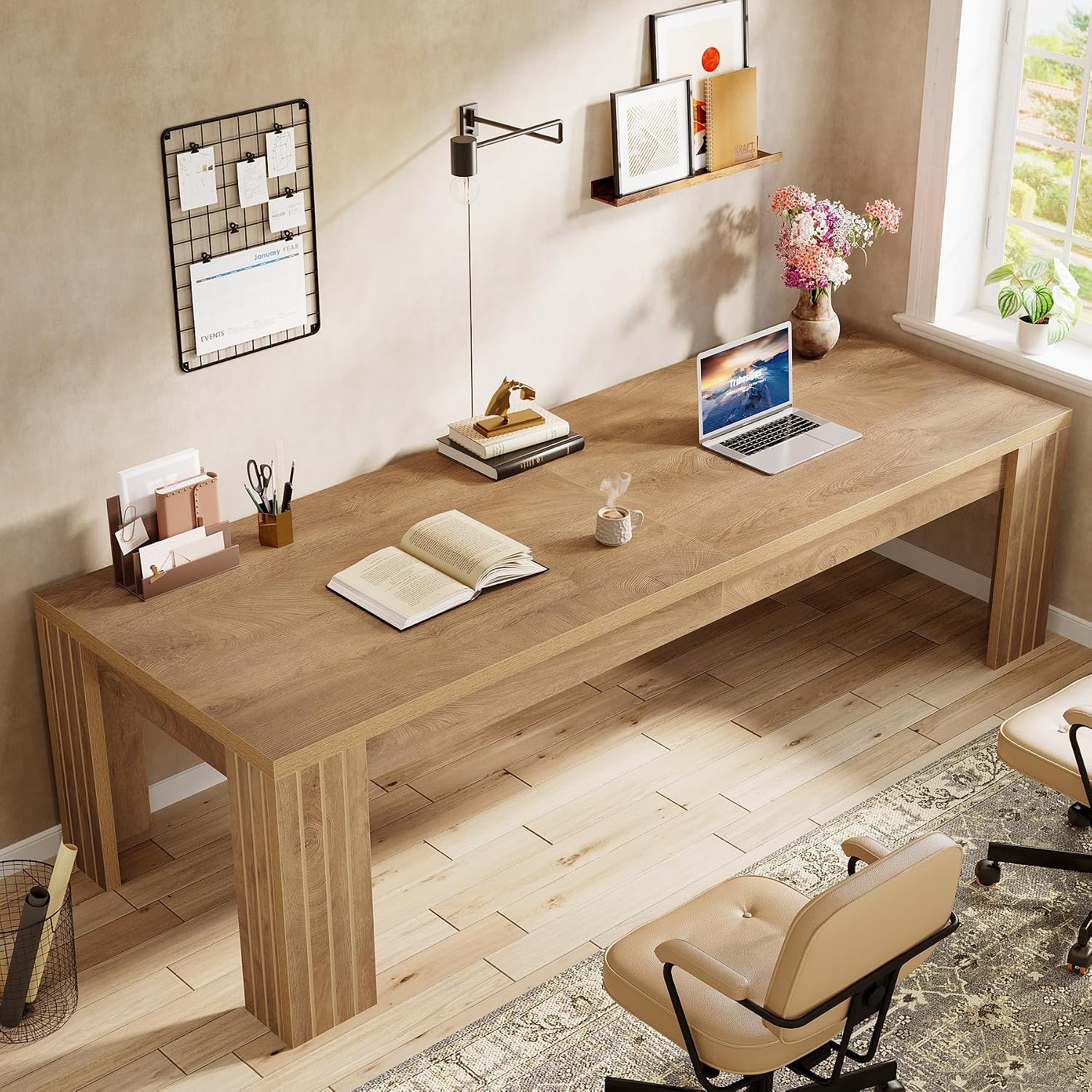 Meja Komputer Ekstra Panjang 7 - Home Office With Two Desks ulasan dan harga