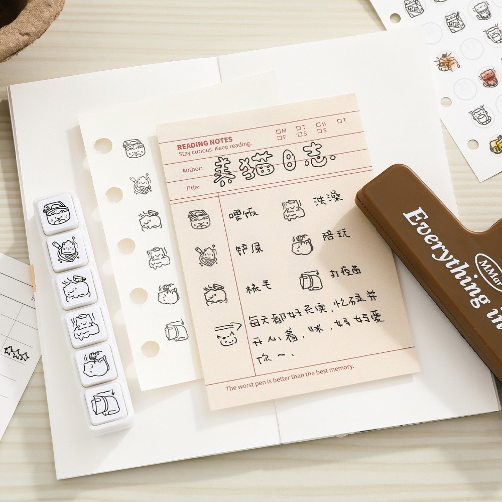 6 Buah Stempel Emosi Kucing De - Whiteboard Magnetic ulasan dan harga
