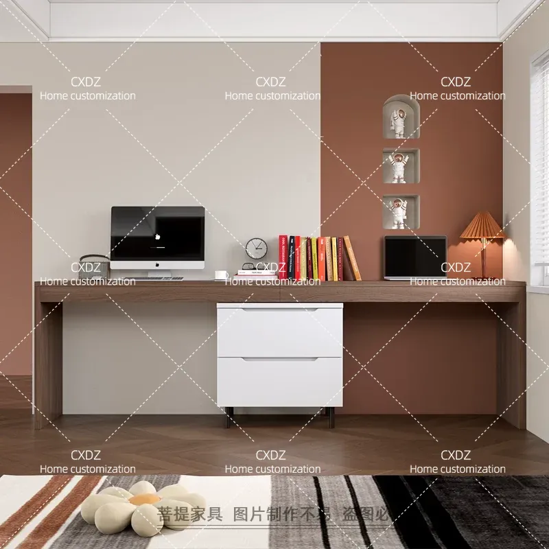 Meja Sudut Ganda Nordik Modern - Home Office With Two Desks ulasan dan harga