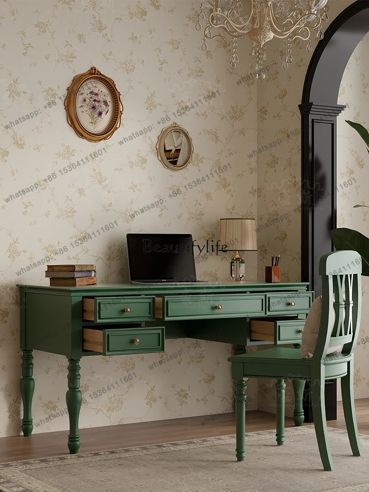 X4 Meja Kantor Gaya Vintage Du - Home Office With Two Desks ulasan dan harga