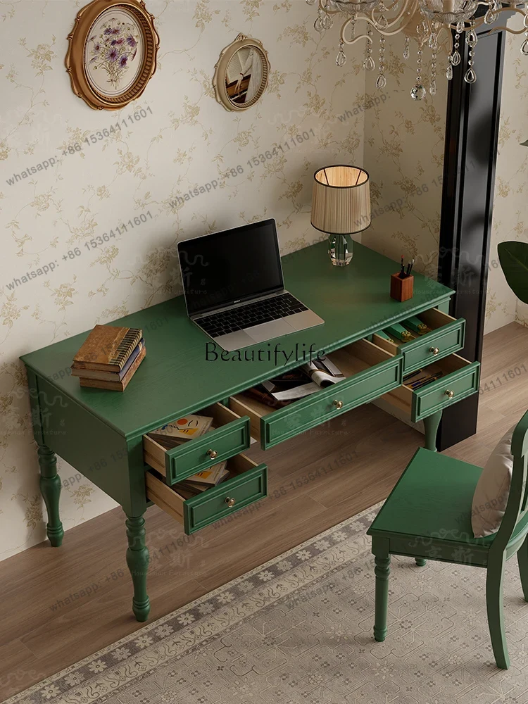 X4 Meja Kantor Gaya Vintage Du - Home Office With Two Desks ulasan dan harga